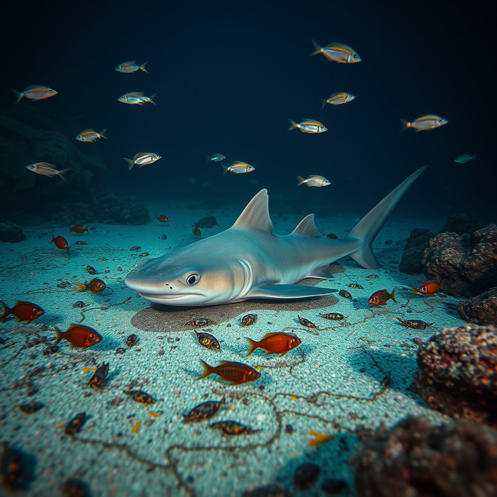 Carpet shark Carpet shark lying on sea floor, ambushing prey like small fish and crustaceans.